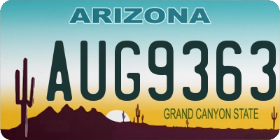AZ license plate AUG9363