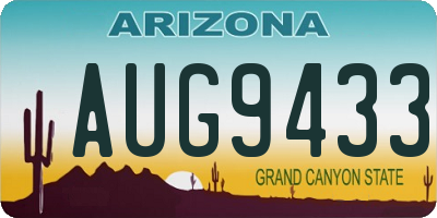 AZ license plate AUG9433