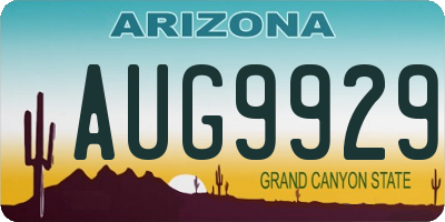 AZ license plate AUG9929