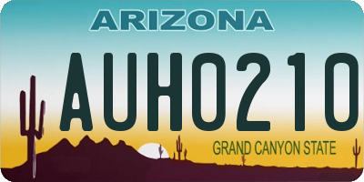 AZ license plate AUH0210