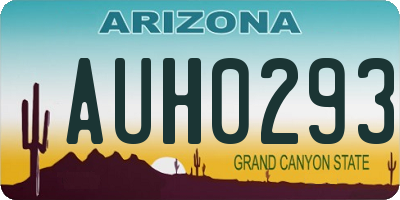 AZ license plate AUH0293