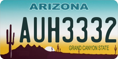 AZ license plate AUH3332