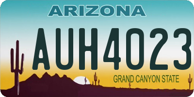 AZ license plate AUH4023