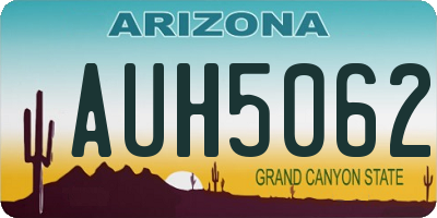 AZ license plate AUH5062