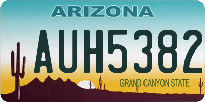 AZ license plate AUH5382