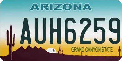 AZ license plate AUH6259