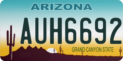 AZ license plate AUH6692