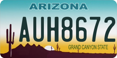AZ license plate AUH8672