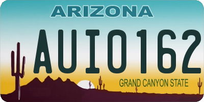AZ license plate AUI0162