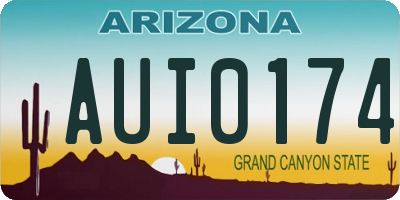 AZ license plate AUI0174