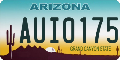 AZ license plate AUI0175