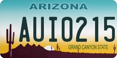 AZ license plate AUI0215