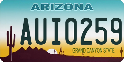 AZ license plate AUI0259