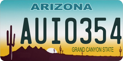 AZ license plate AUI0354