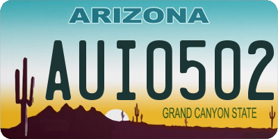 AZ license plate AUI0502