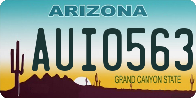 AZ license plate AUI0563