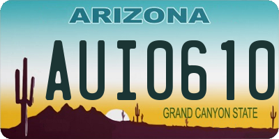 AZ license plate AUI0610