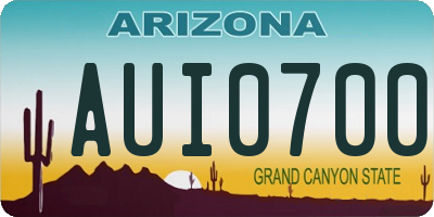 AZ license plate AUI0700