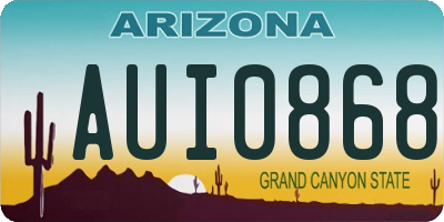 AZ license plate AUI0868