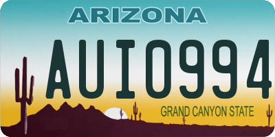 AZ license plate AUI0994
