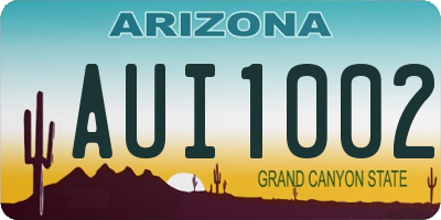 AZ license plate AUI1002