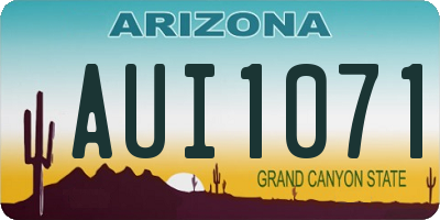 AZ license plate AUI1071