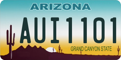 AZ license plate AUI1101
