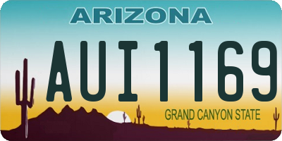 AZ license plate AUI1169