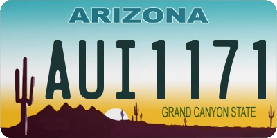 AZ license plate AUI1171
