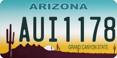 AZ license plate AUI1178
