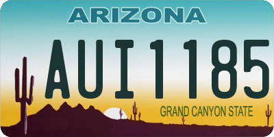 AZ license plate AUI1185
