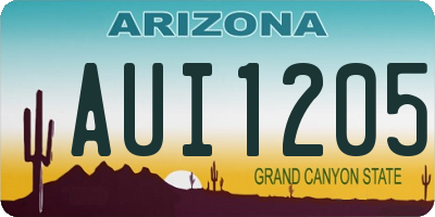 AZ license plate AUI1205