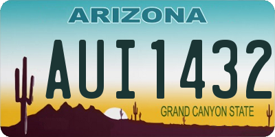 AZ license plate AUI1432