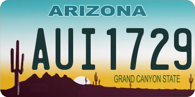 AZ license plate AUI1729