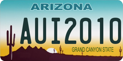 AZ license plate AUI2010