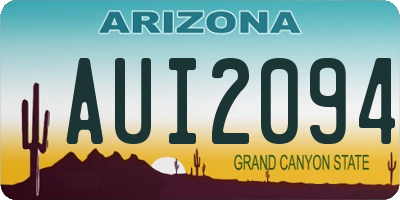 AZ license plate AUI2094