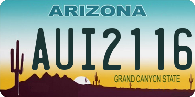 AZ license plate AUI2116