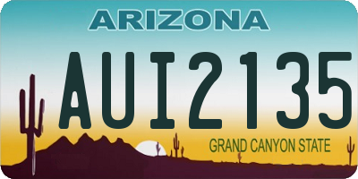 AZ license plate AUI2135