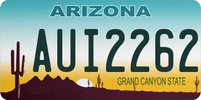 AZ license plate AUI2262