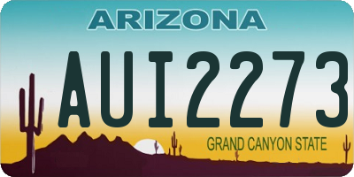 AZ license plate AUI2273