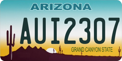 AZ license plate AUI2307
