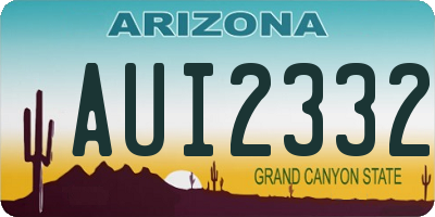 AZ license plate AUI2332