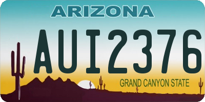 AZ license plate AUI2376