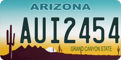AZ license plate AUI2454