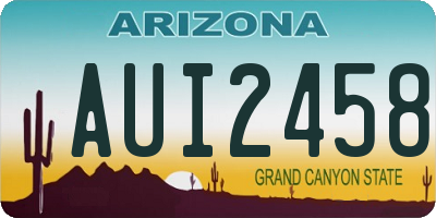 AZ license plate AUI2458