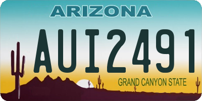 AZ license plate AUI2491