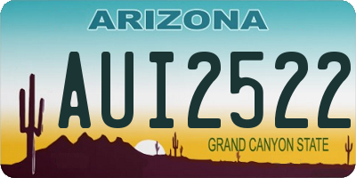 AZ license plate AUI2522