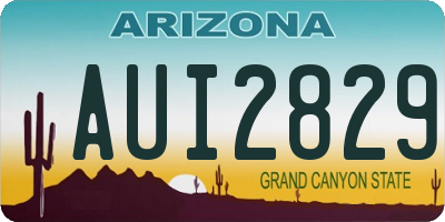 AZ license plate AUI2829