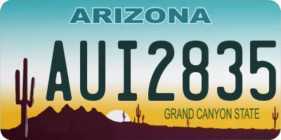AZ license plate AUI2835