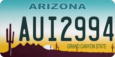 AZ license plate AUI2994